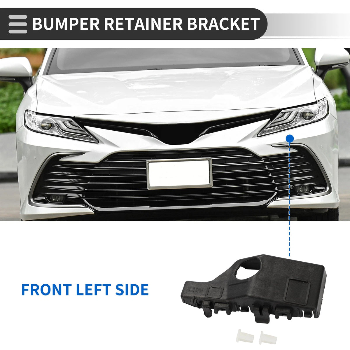 1pc Left Front Bumper Retainer Bracket No. 86513C5000 for Kia Sorento (2016–2020)