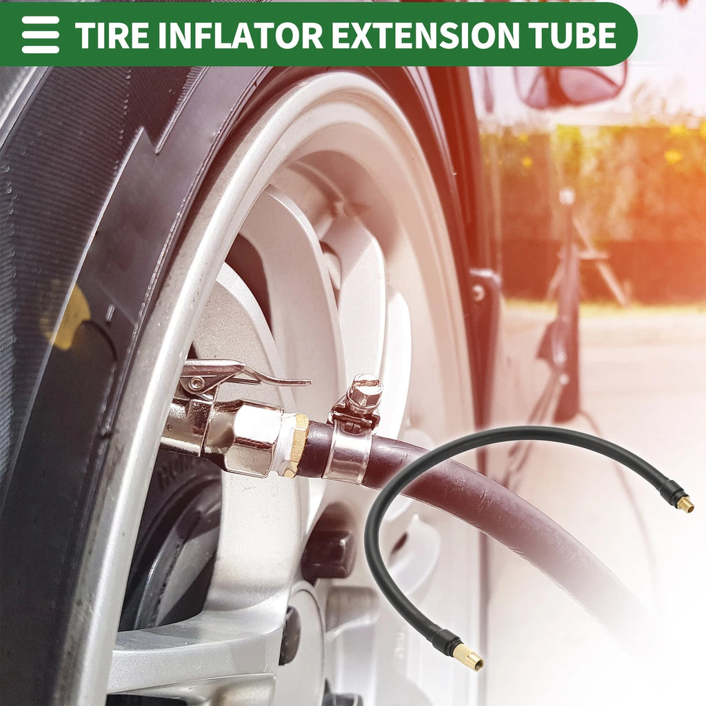 Tire Inflator Extension Tube 17.72in Replacement for Car Bicycle