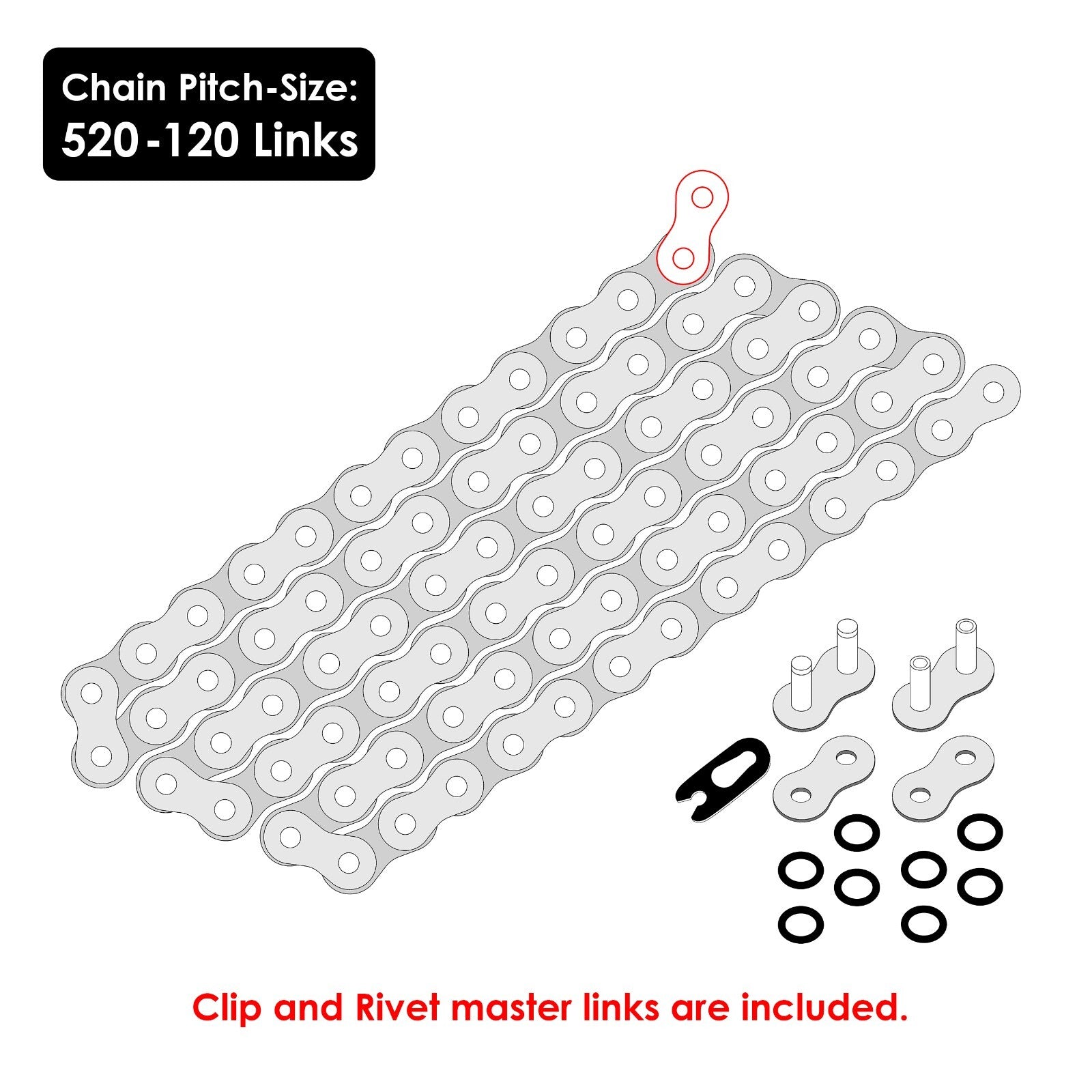 Drive Chain and Sprockets Kit Replacement for Honda TRX200 Fourtrax (1990–1997)