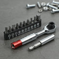 1/4 in Ratchet Wrench 72 Tooth Quick Release with 10 Bits & Extension