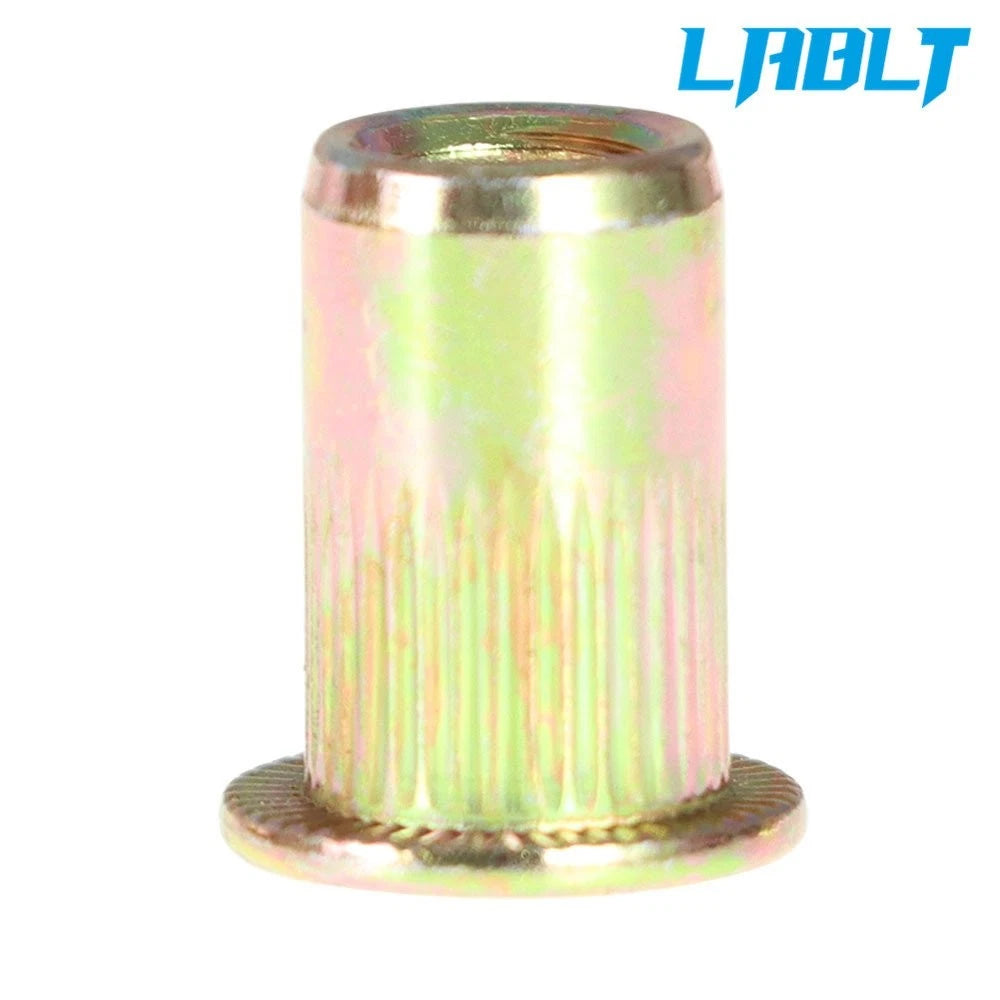 100 Pcs M6 Metric Rivet Nut Flat Head Insert Nutsert