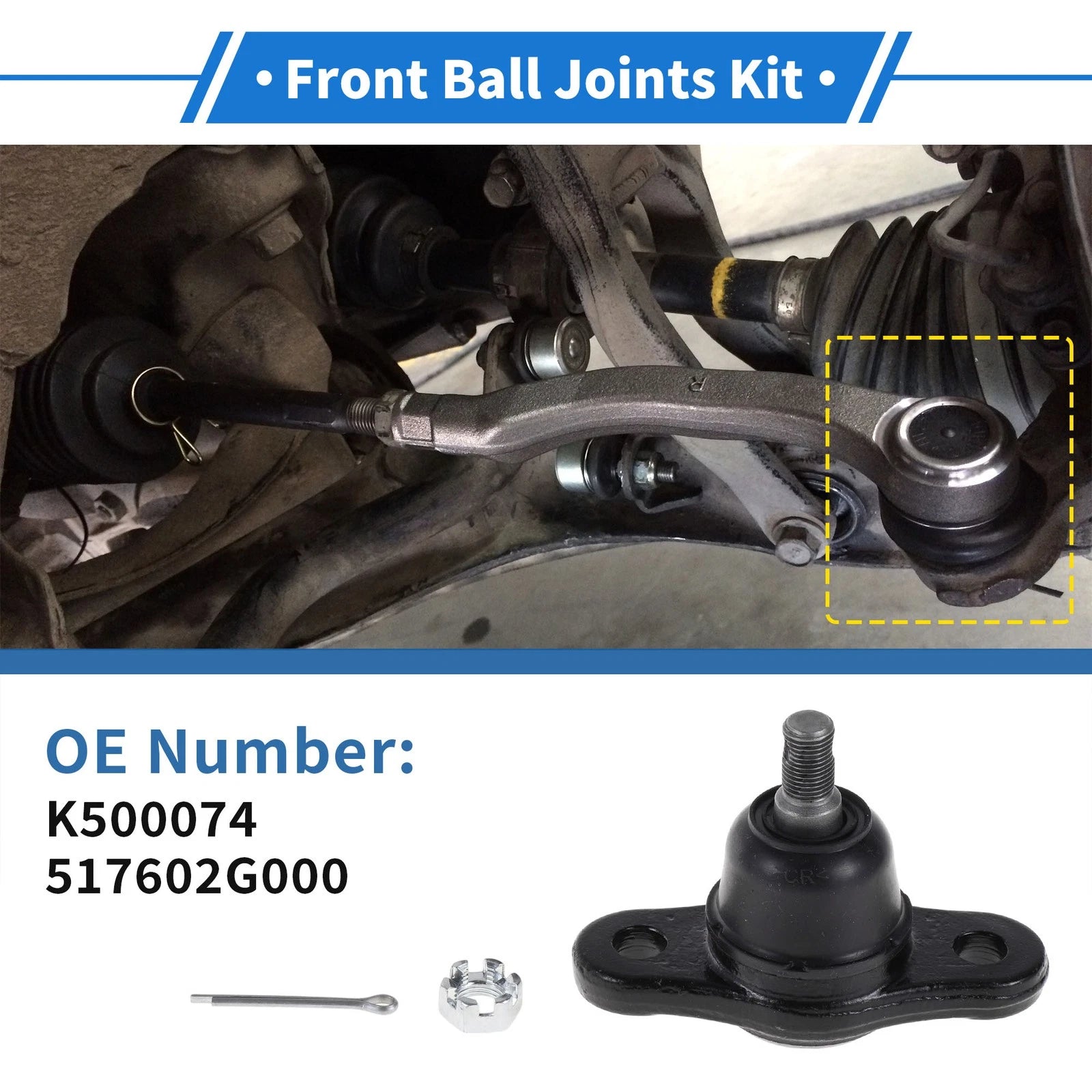 Front Lower Ball Joints Pair Replacement for Hyundai Elantra (2007–2010)