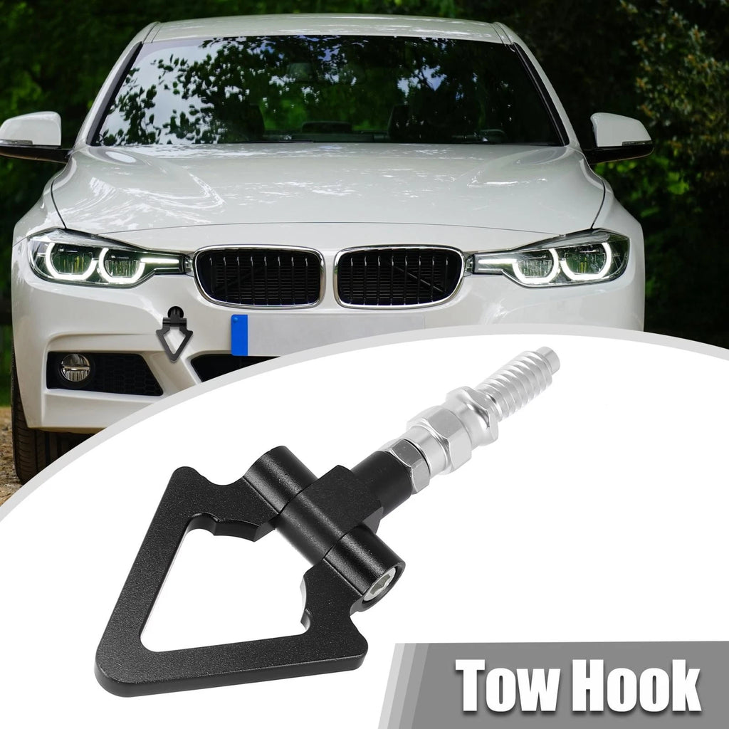 Tow Hook Triangle Ring Screw On for BMW 3 5 7 Series Z3 Z4 (Black)