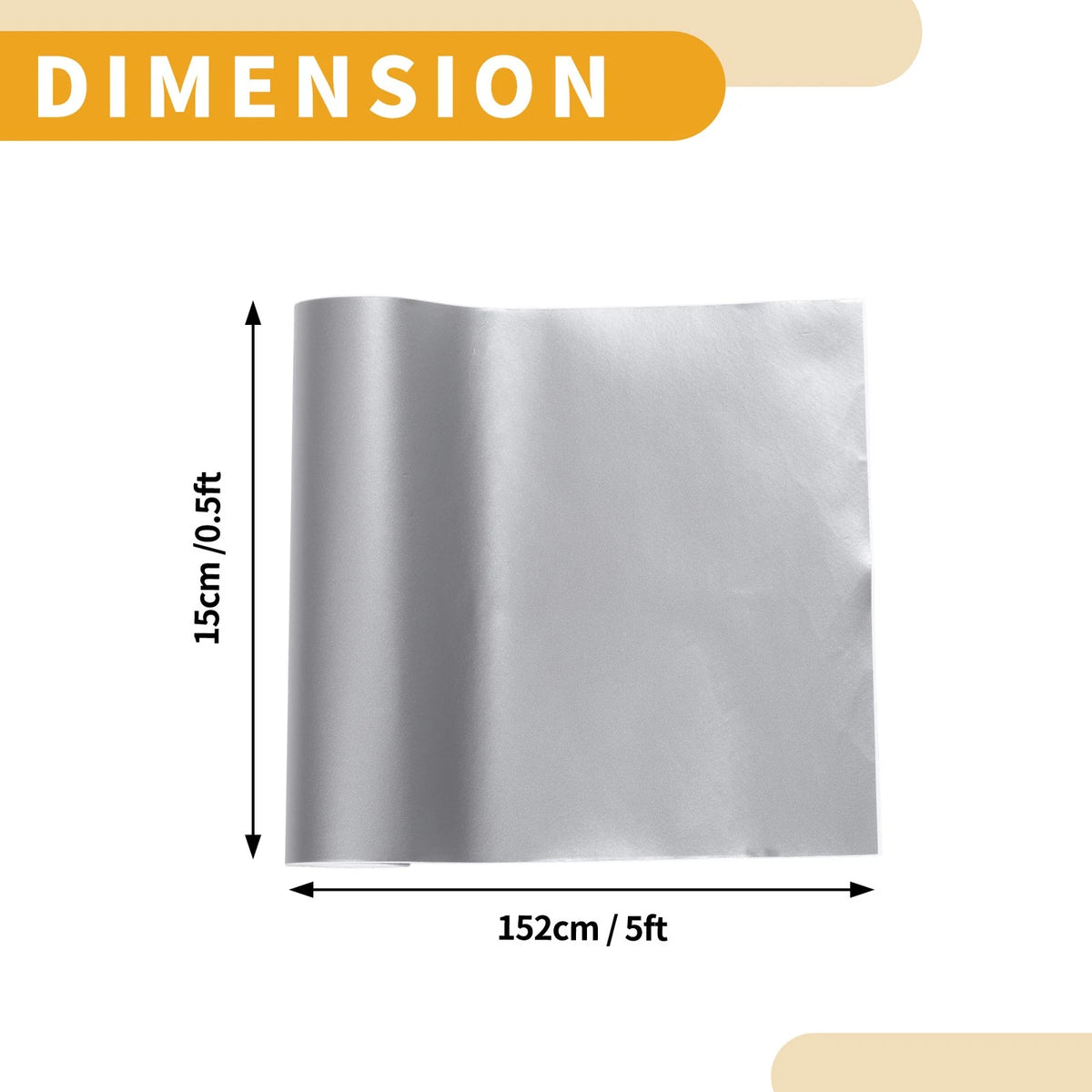 Matte Silver Tone Protective Car Wrap Film 152x15cm 5.5mil for Universal
