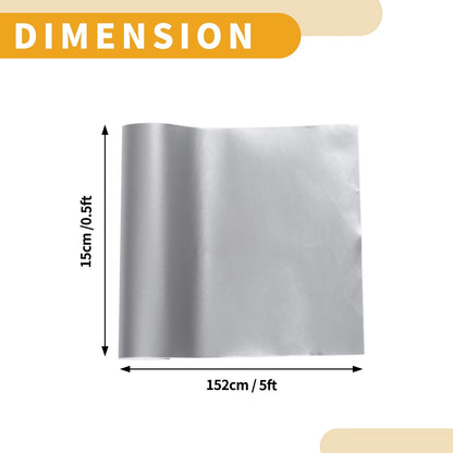 Matte Silver Tone Protective Car Wrap Film 152x15cm 5.5mil for Universal