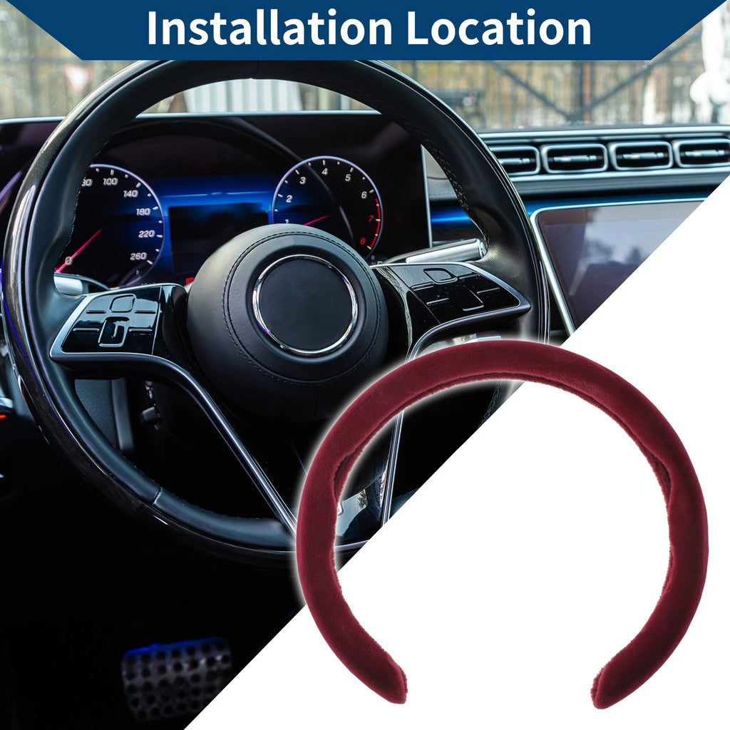 Steering Wheel Cover for ABS Car (14.96", Red)