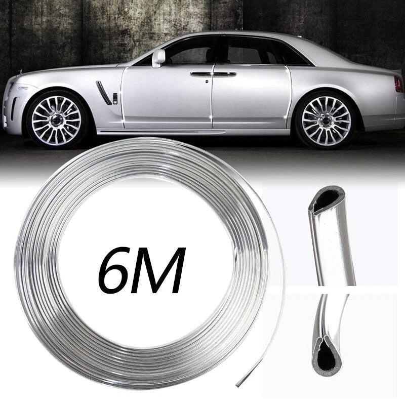 Chrome Moulding Trim Strip 6M for Car Door Edge Protection