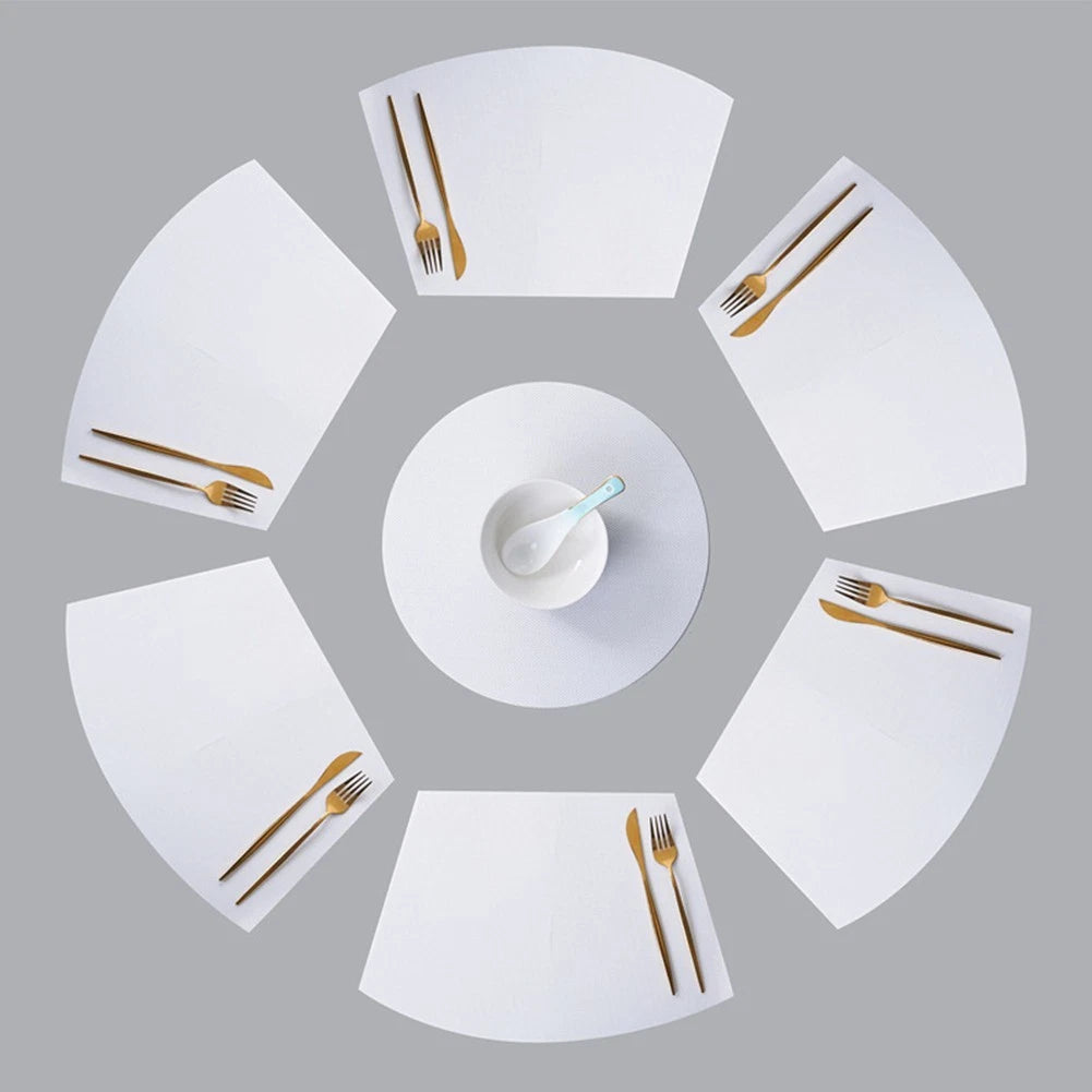 7 Pcs Wedge Placemats for Kitchen Dining Tableware
