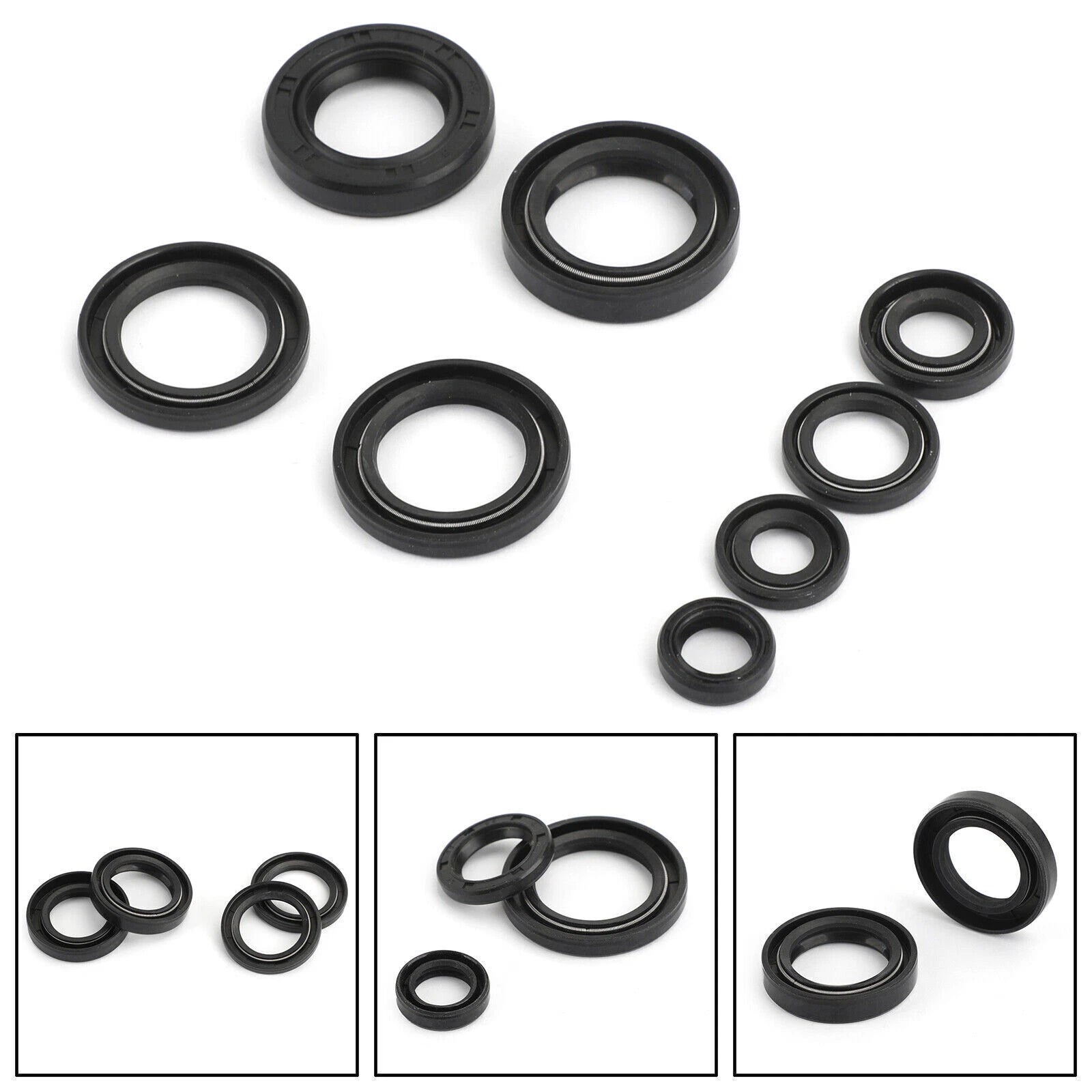 Complete Engine Oil Seal Set Kit x 8 for Yamaha DT 125 DT125 (1976–1981)
