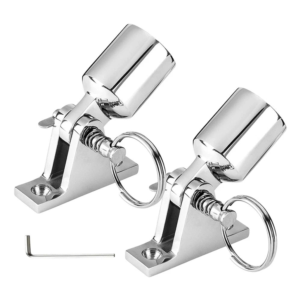 Bimini Top Deck Hinge Set for Quick Release (316 Stainless Steel, 25.4mm)