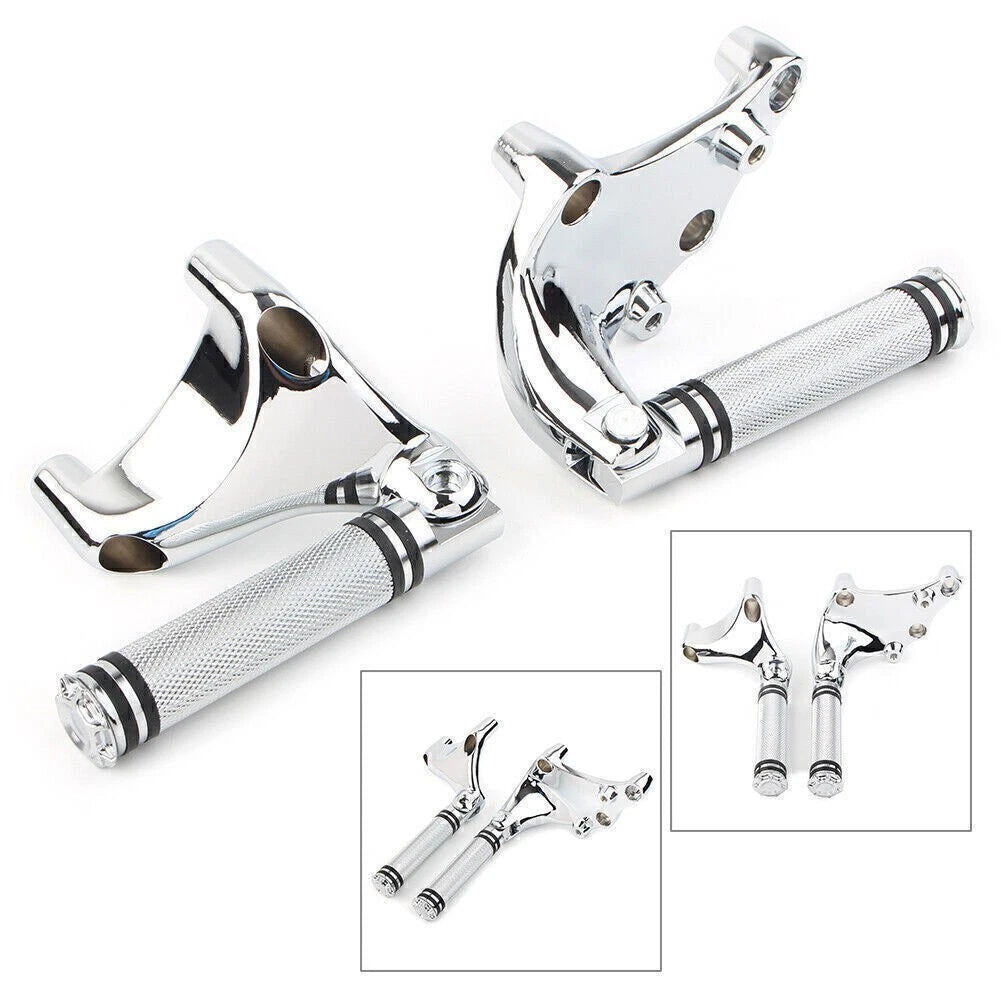 2X Chrome Rear Passenger Footrest Peg Mount for Harley SuperLow XL883L (2014–2021)