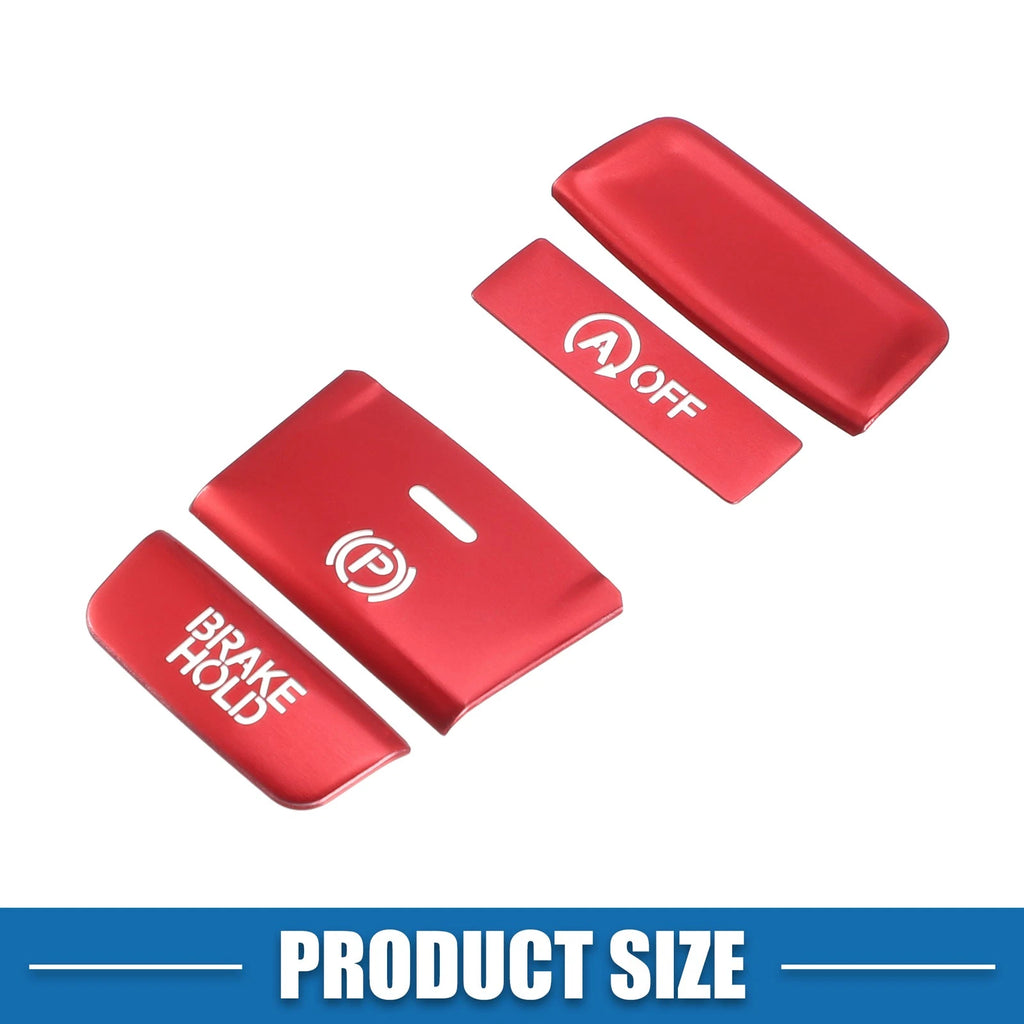 4PCS Gear Shift Panel Handbrake Button Cover for Honda Accord (2018–2022) Red