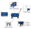 Folding Utility Wagon Cart with Wheels for Outdoor Use