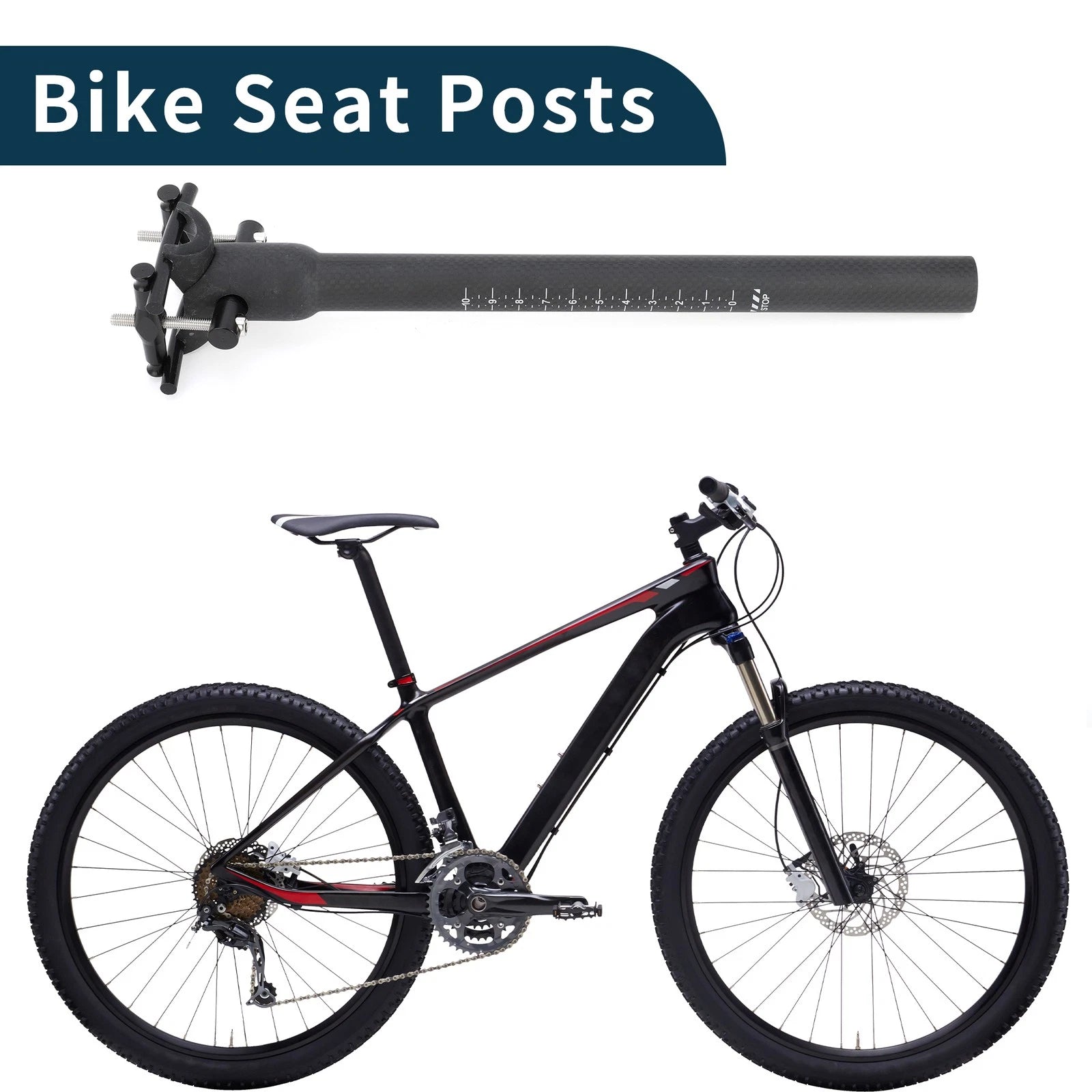 Seat Post 22.2x300mm Lightweight for Bike Bicycle Saddle (1990–2020)
