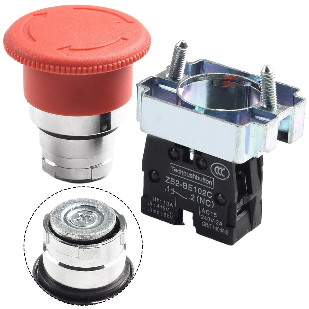 22mm Red Panel Mount Push Button Switch for Universal Applications