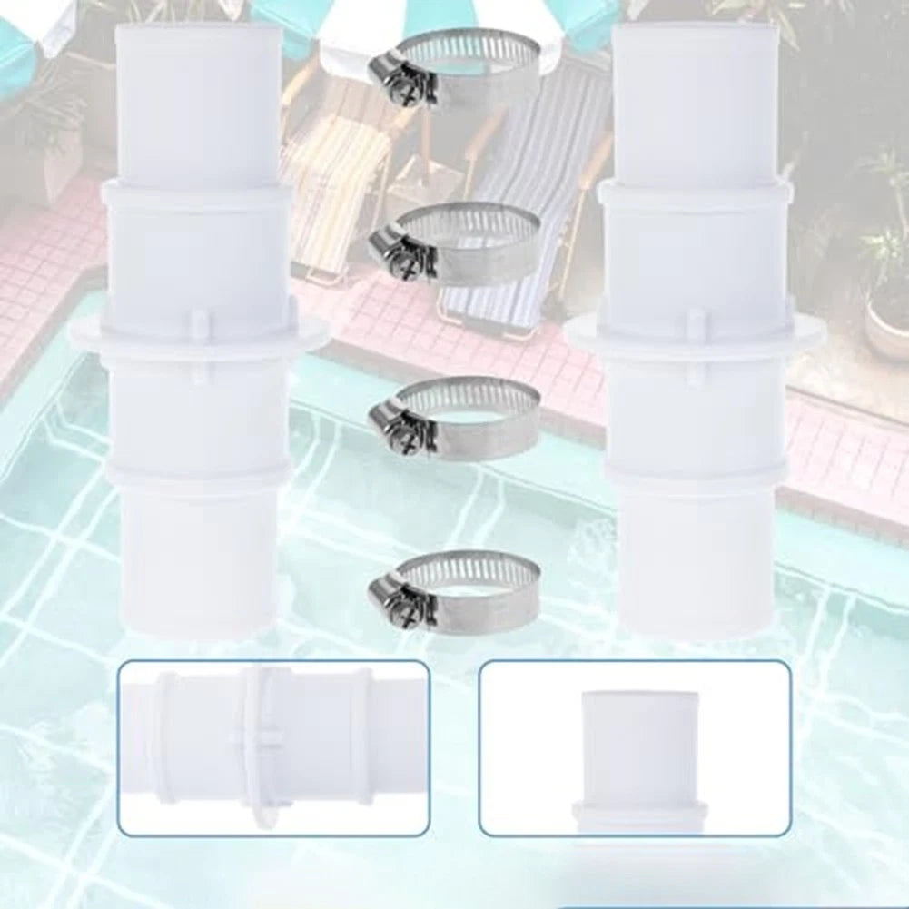 Pool Hose Connector Set with Stainless Steel Clamps for Enhanced Reliability