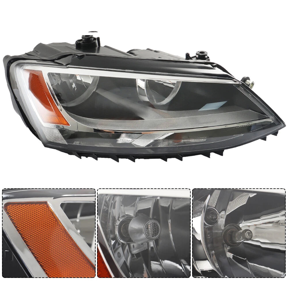 Headlight Halogen Right Side RH for Volkswagen Jetta (2011–2018)