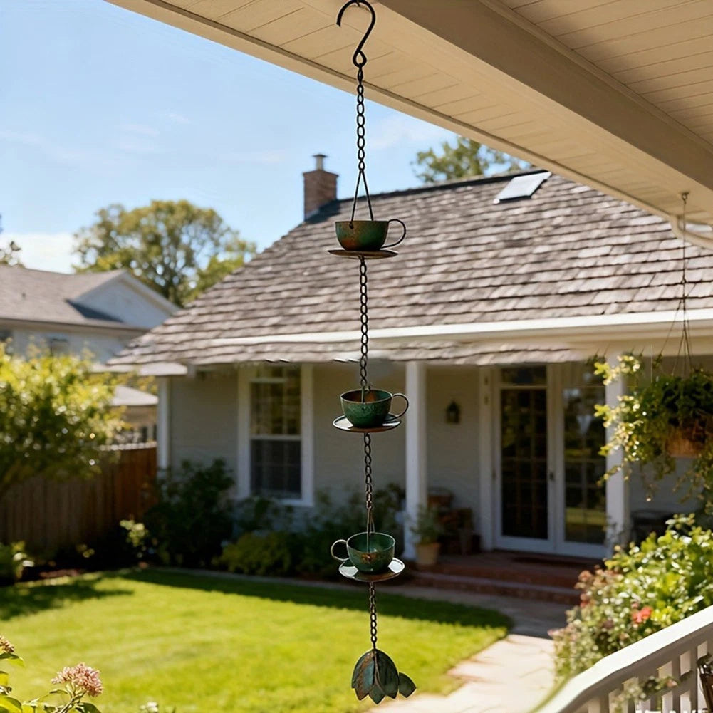 Iron Rainwater Chain for Garden Aesthetic and Function