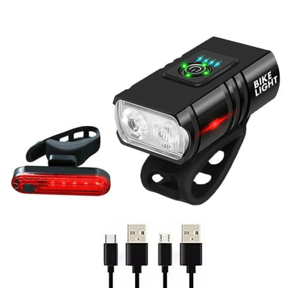 6 Mode LED Bicycle Light Set 1000LM USB Rechargeable for Night Riding