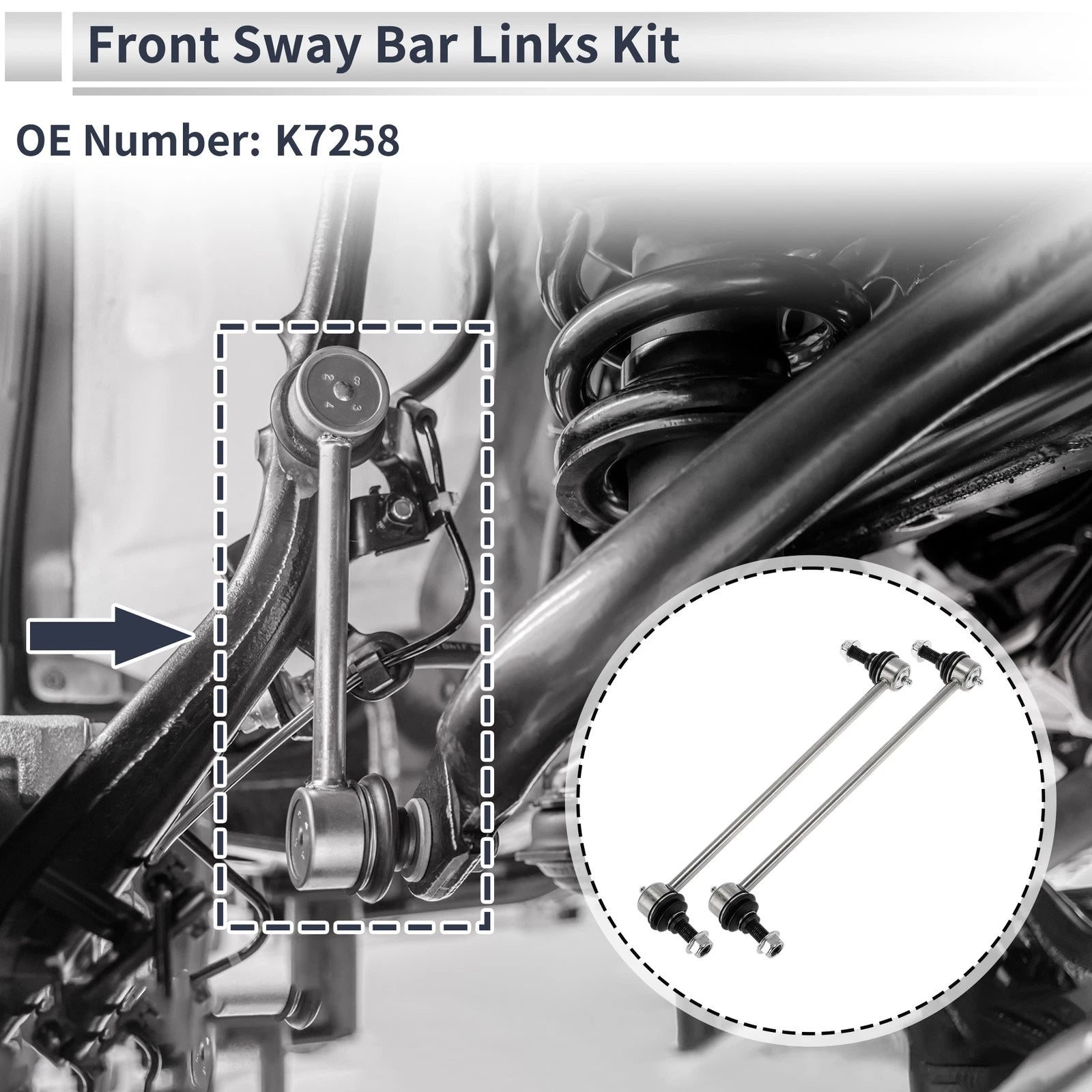 Front Stabilizer Bar Links Without Bushing for Chrysler Pacifica (2004–2008)