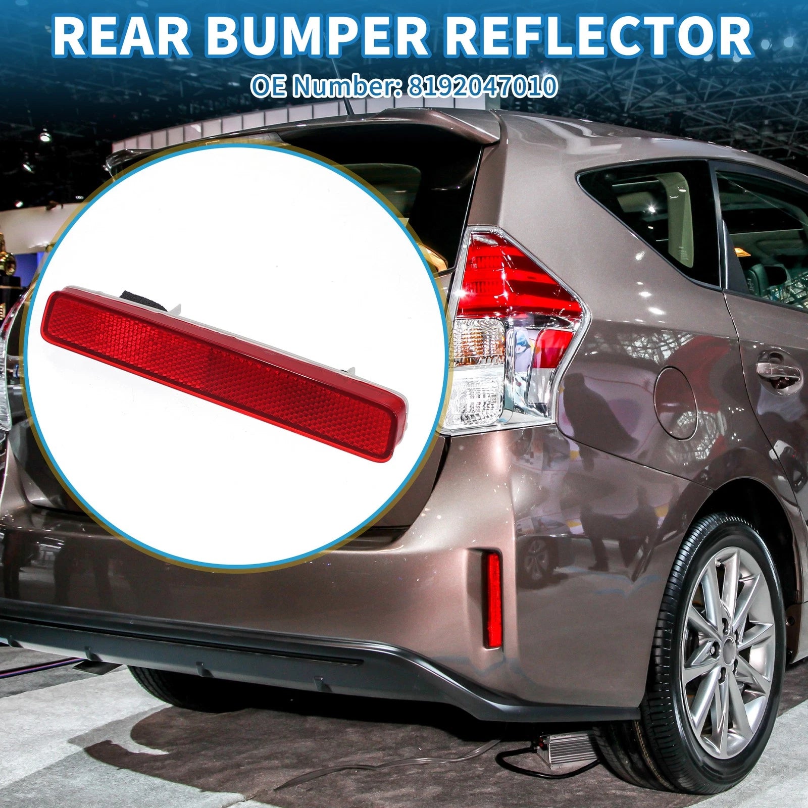 Rear Left Bumper Reflector Replacement for Toyota Prius (2012–2019)