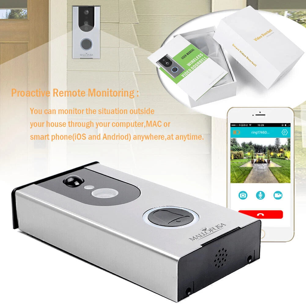 Wi-Fi Video Doorbell Camera for Wireless Installation (Battery Powered)