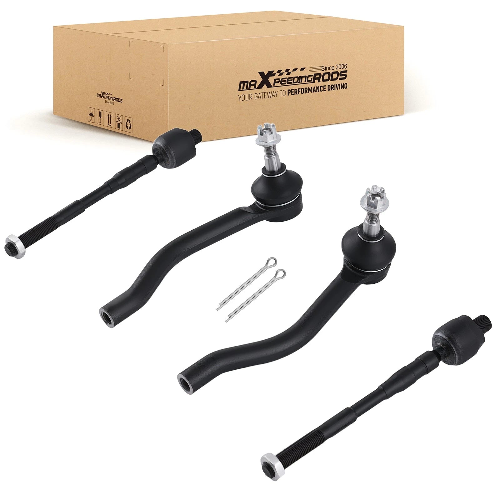 4X Front Inner Outer Tie Rod Ends for Nissan Maxima (2009–2014) EV800770