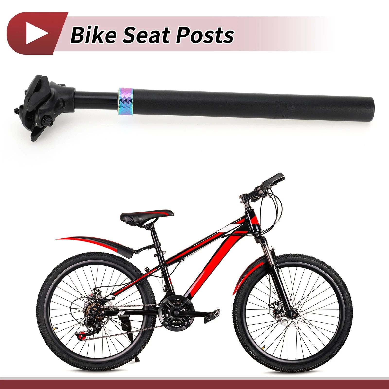 Suspension Shock Absorber Seat Post 27.2x350mm Replacement for Bike