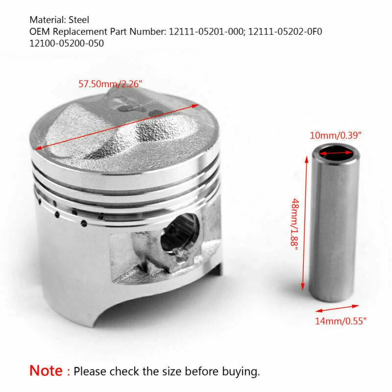 Piston Ring Kit +0.50mm for Suzuki GS125 GS125S/E (1982–2002) T9