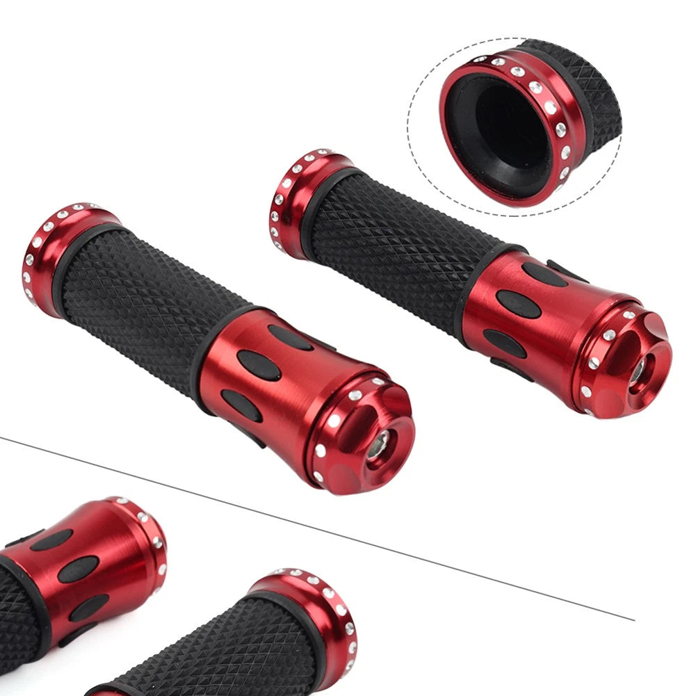7/8" Handlebar Grips for Honda Yamaha Suzuki (Red)