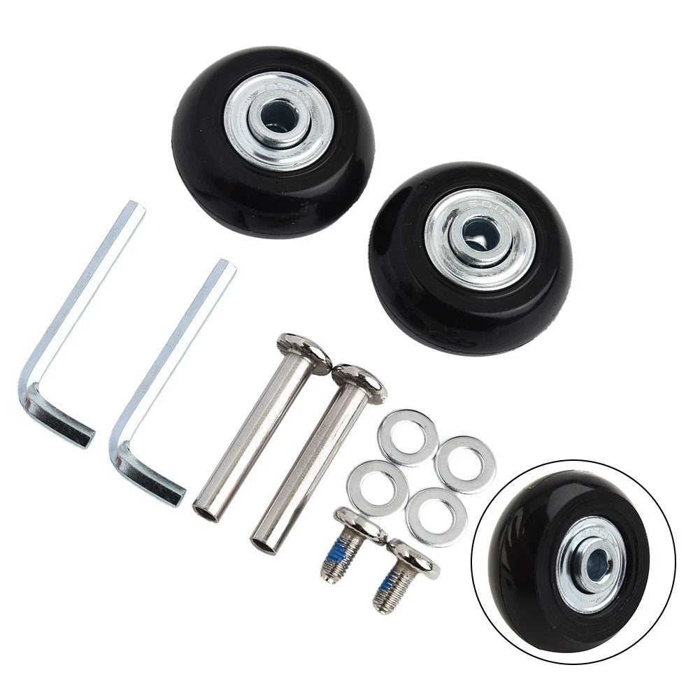 Set of 4 Suitcase Wheels for Luggage - Black Load-Bearing Replacements