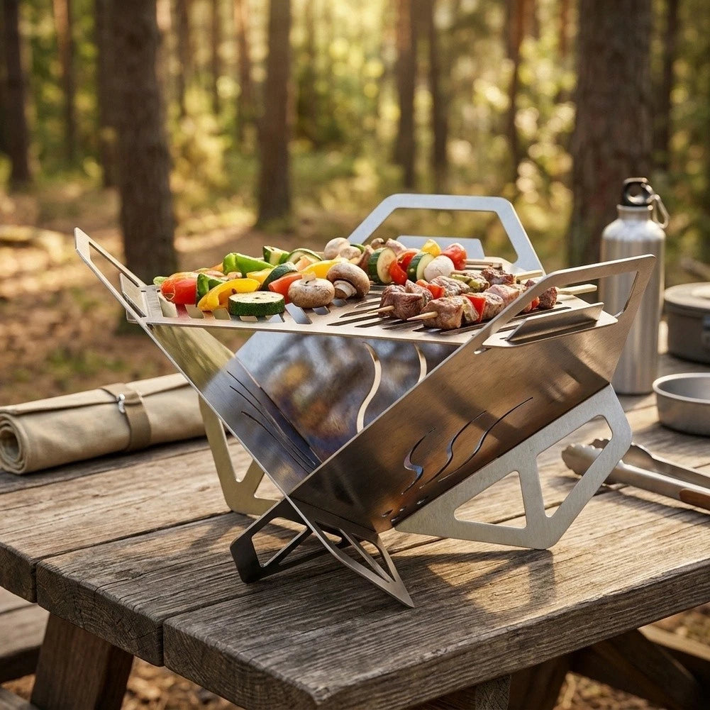 Portable Folding BBQ Grill for Summer Barbecues
