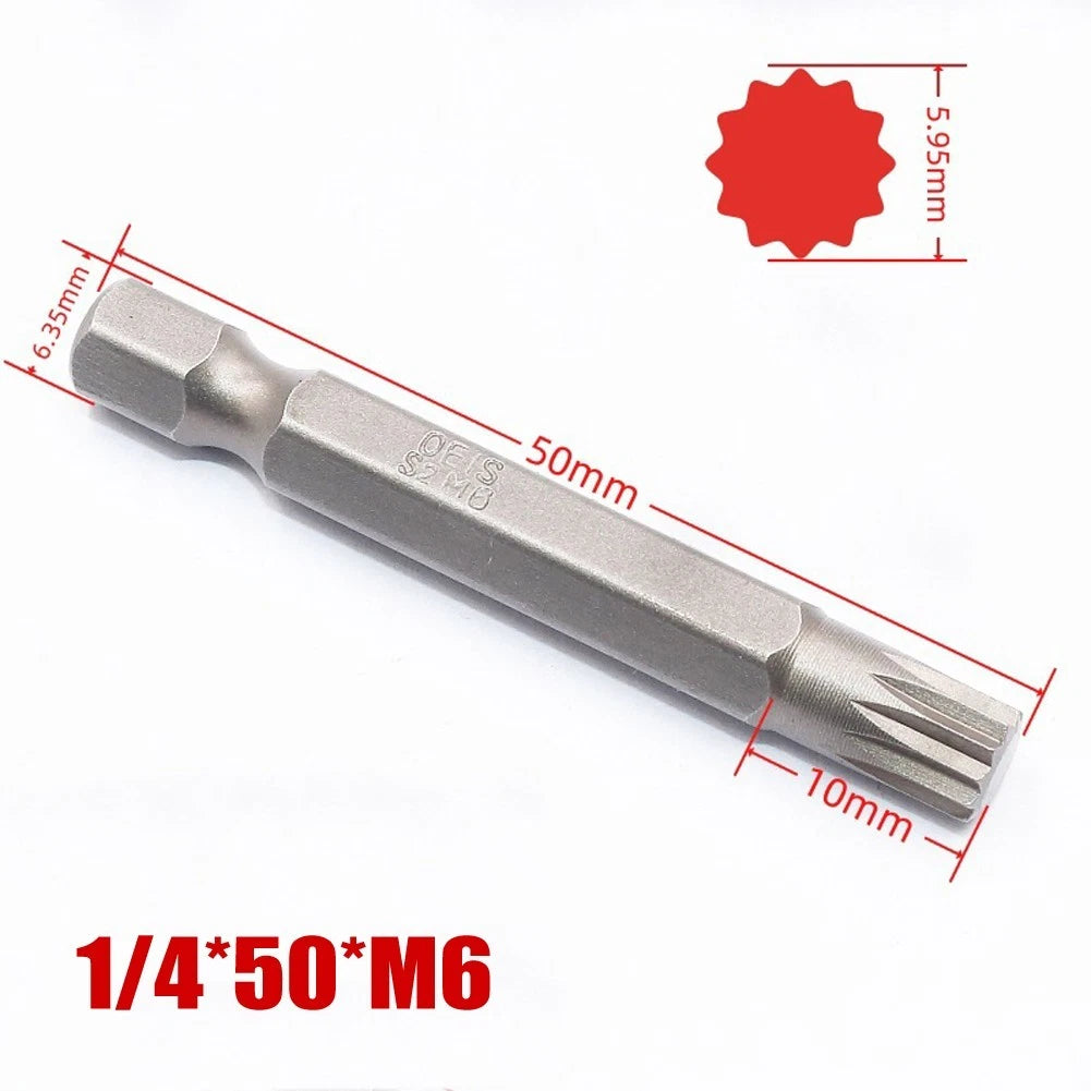12 Point Screwdriver Bit M12 Magnetic 50mm Length