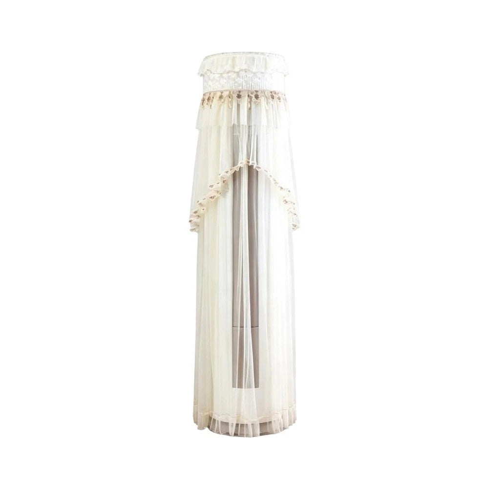 Vertical Round Dust Cover for D AC (170cm/175cm) - Easy Install, White