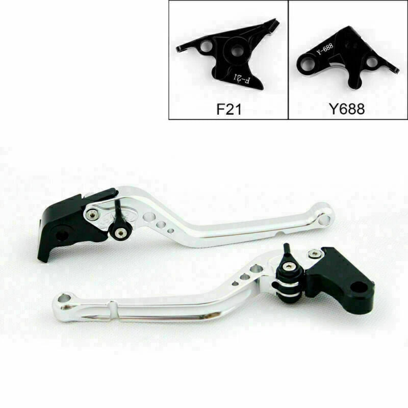 Long Brake Clutch Levers for Yamaha YZF 1000 R1 (1999–2001) Silver T9