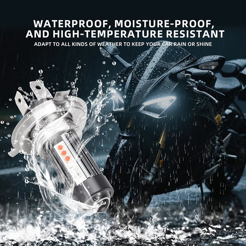 Motorcycle High Low Beam LED Headlight 12V Bulbs with Fog Light Capability