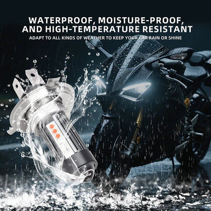 Motorcycle High Low Beam LED Headlight 12V Bulbs with Fog Light Capability