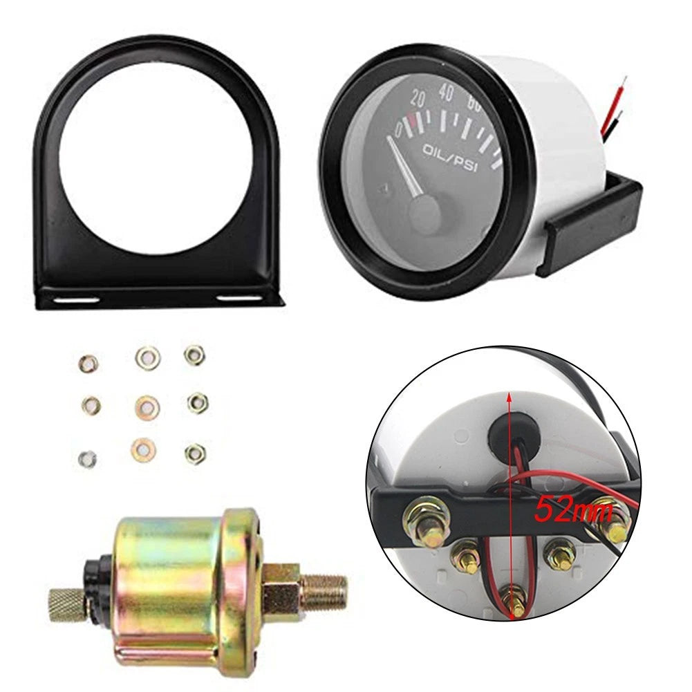 52mm Oil Pressure Monitor for 12V Vehicle Engine Testing