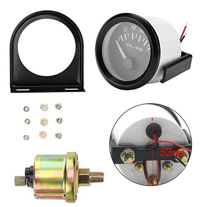 52mm Oil Pressure Monitor for 12V Vehicle Engine Testing