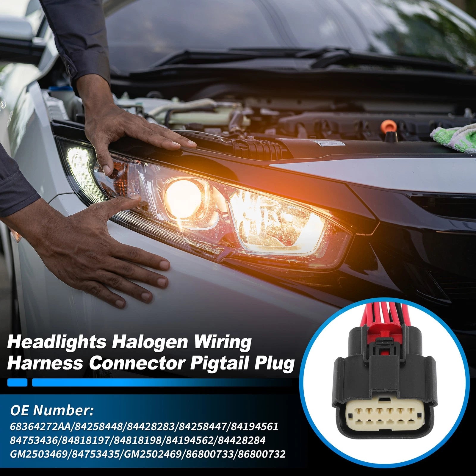Halogen Headlight Wiring Harness Connector for Ram 1500 (2019–2021)