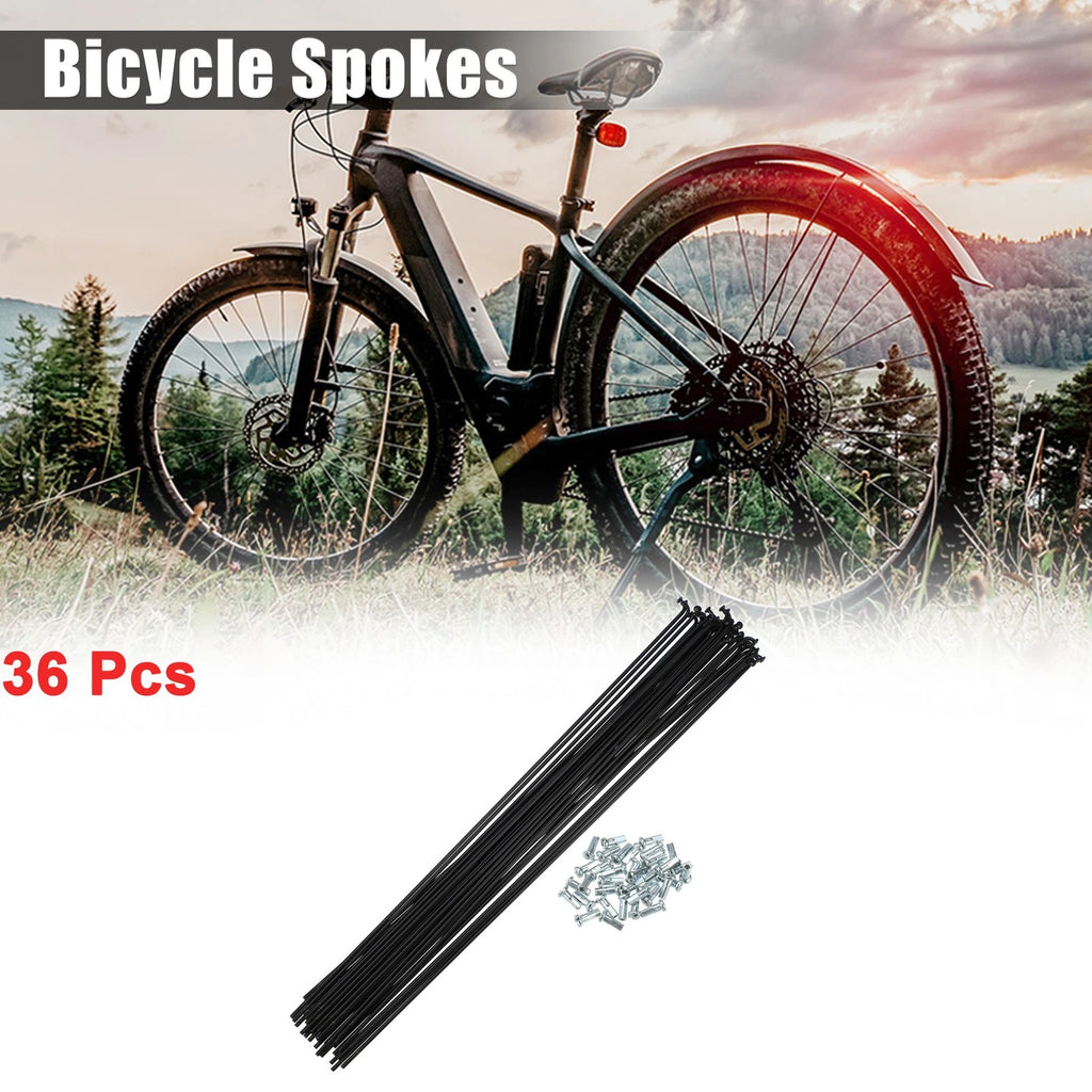 36 Pc Steel Bicycle Spokes with Nipples 14G J Bend 280mm for Universal (Fits)