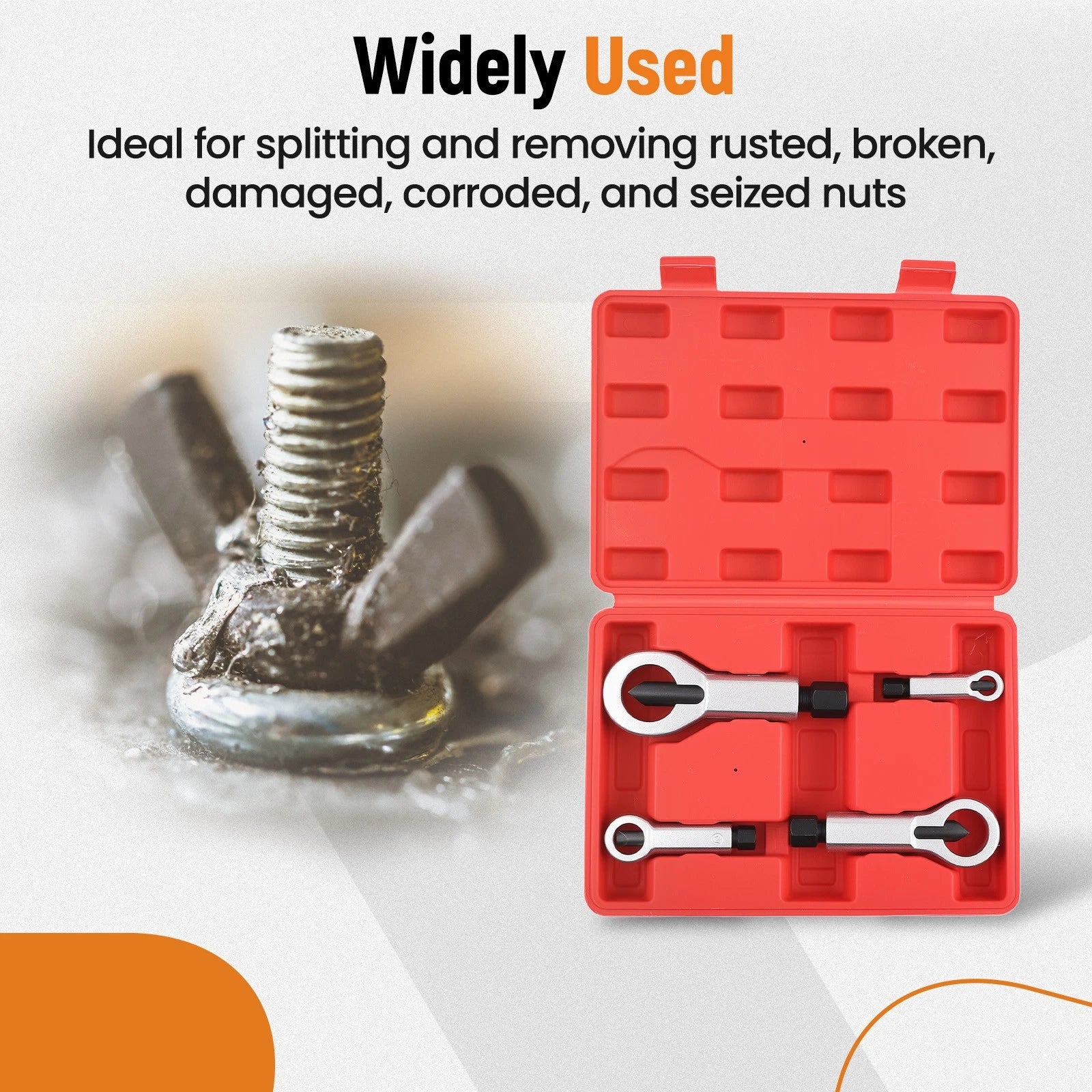 Nut Splitter Breaker Kit for Damaged Nuts 9-27mm Extractor