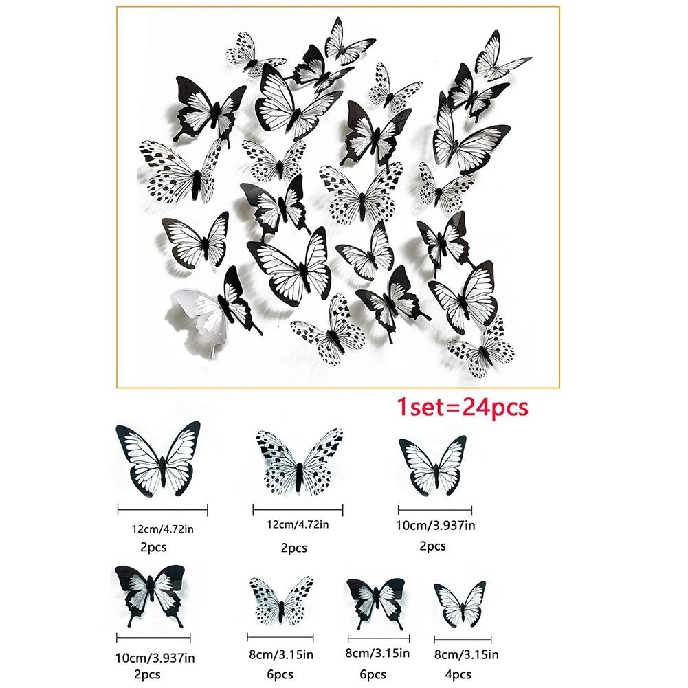 3D Butterfly Wall Stickers for Bedroom (12/24, 12/10, 12/8)