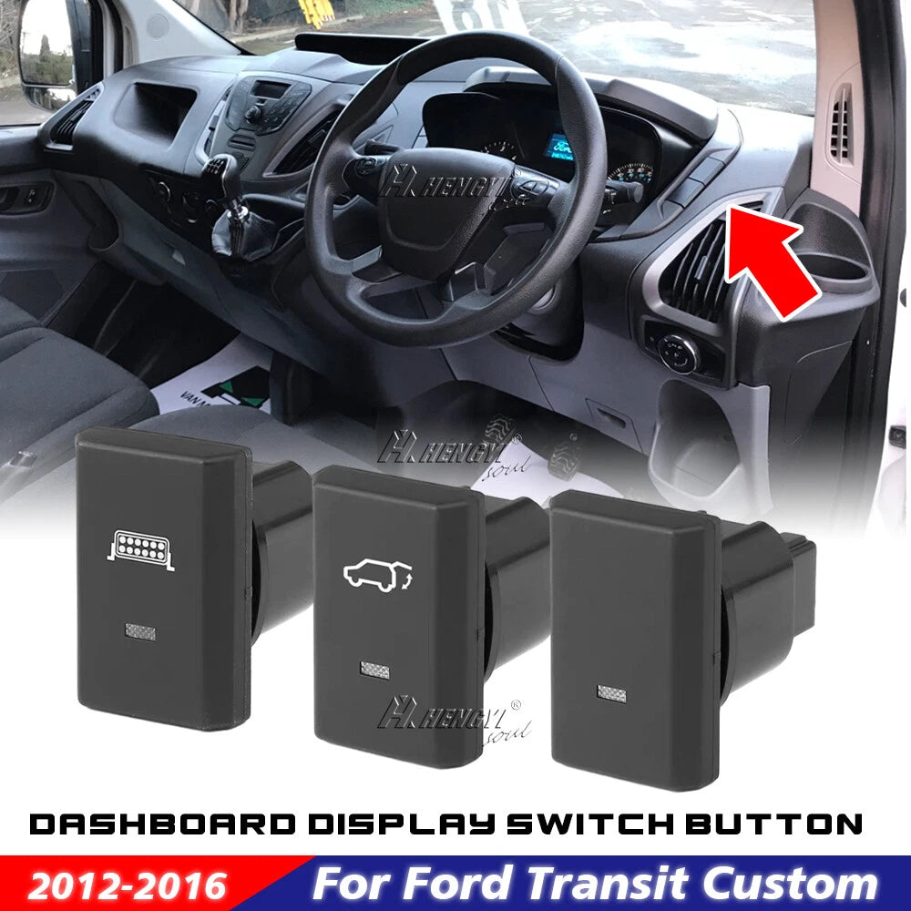 1x Black LED Dashboard Display Right Switch Button for Ford Transit Custom (2012–2017)