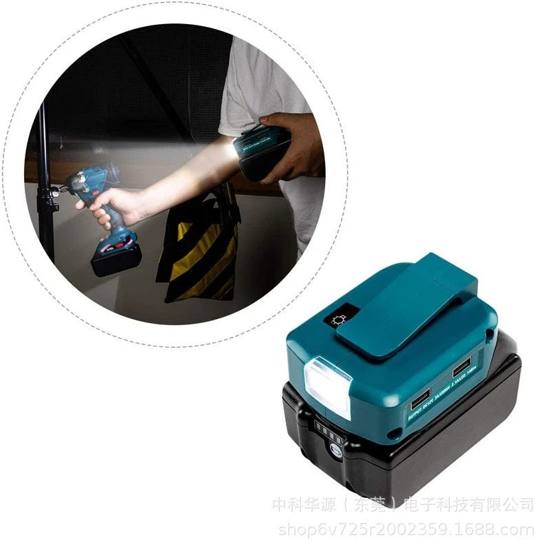 2X USB Power Source Battery Adapter for Makita 14.4V-18V Li-ion Battery with LED