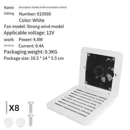 12V Side Ventilation Fan for Camper Vans (Silent One Way Strong Wind)
