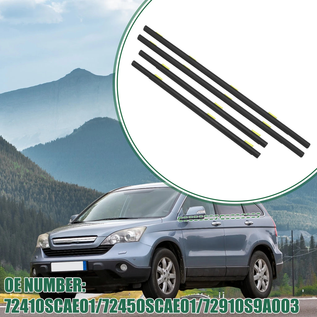 Window Weatherstrip Set Replacement for Honda (2007–2011) Rubber