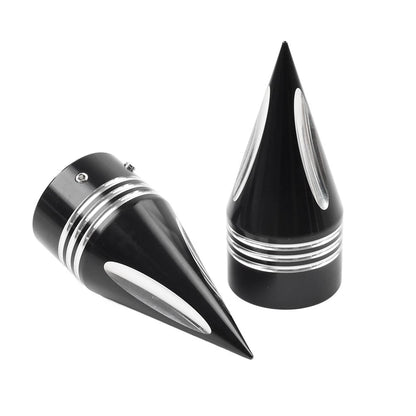 2pcs Black&White Spike Front Axle Cap Nut For Harley Touring Dyna Sportster 1200