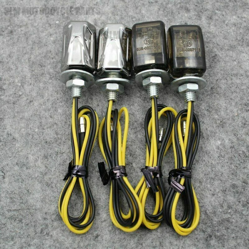 2X Tiny Mini Micro Amber LED Turn Signal Indicators for Motorcycle