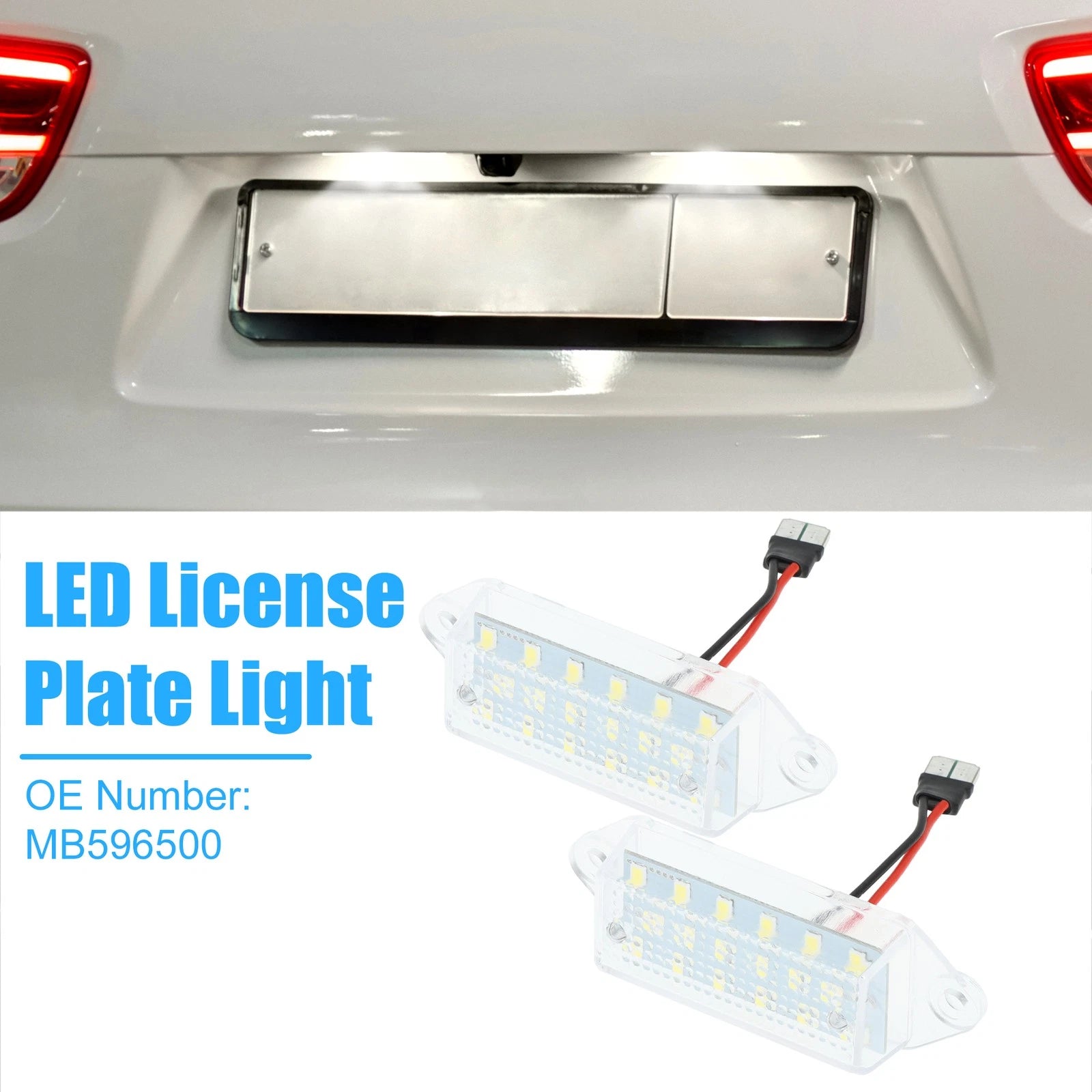 2pcs LED License Plate Light Replacement for Mitsubishi Lancer (2003–2017)